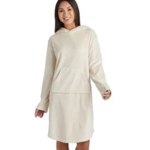 Women's Cream Hooded Pajama Dress